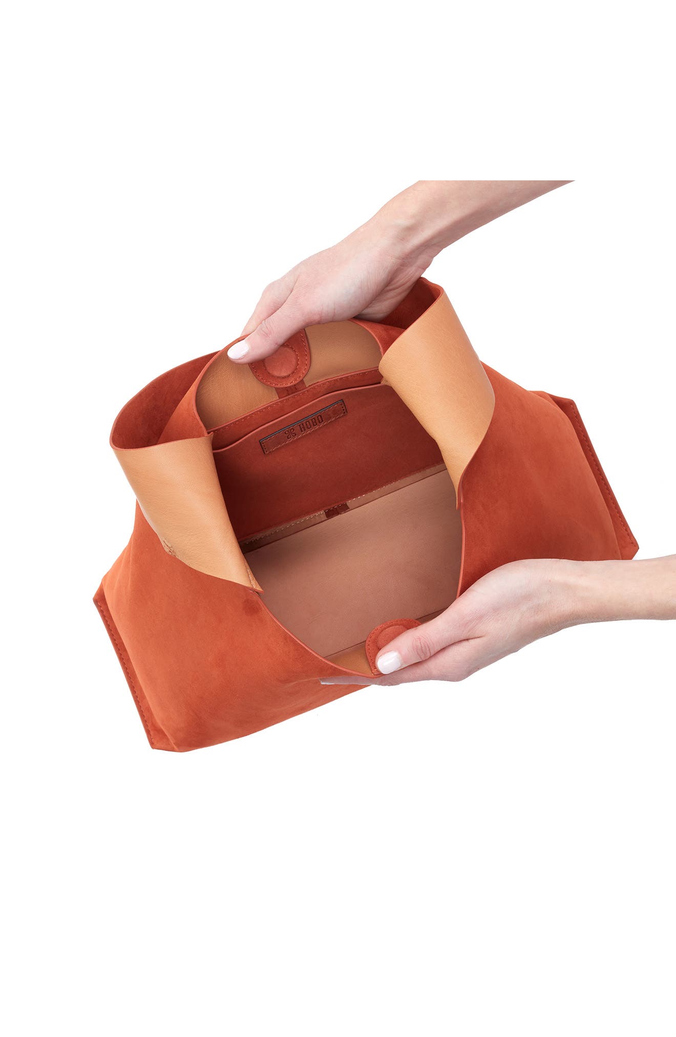 HOBO Large Joni Leather Shoulder Bag, Alternate, color, Cognac