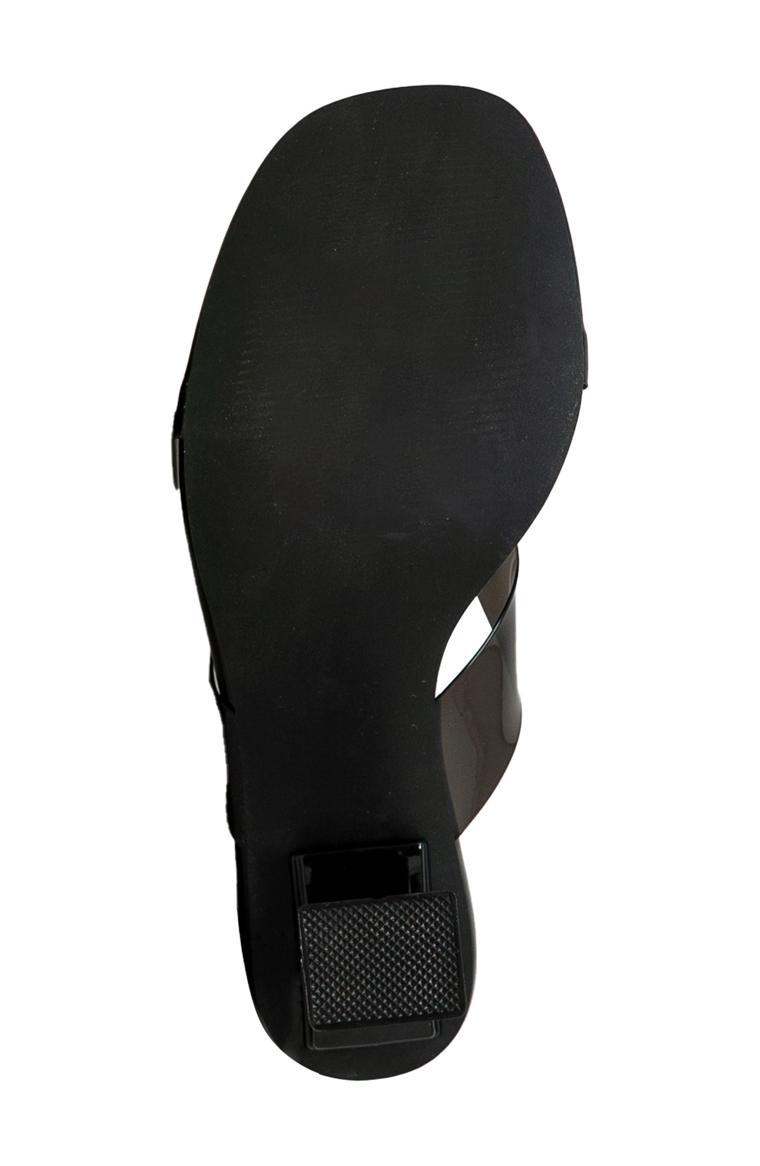 CHASE AND CHLOE Translucent Strap Block Heel Sandal, Alternate, color, Black