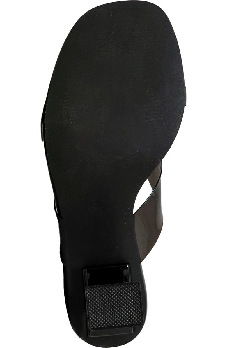 CHASE AND CHLOE Translucent Strap Block Heel Sandal, Alternate, color, Black