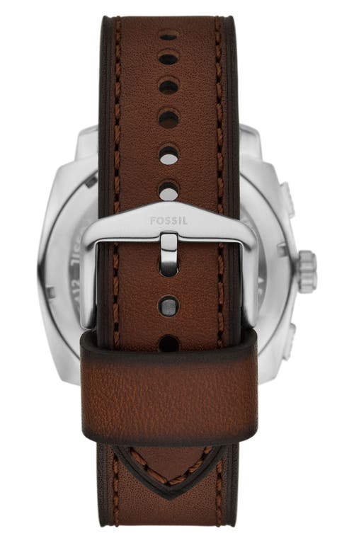 Fossil Machine Chronograph Brown Leather Watch, 44mm In Brown Green