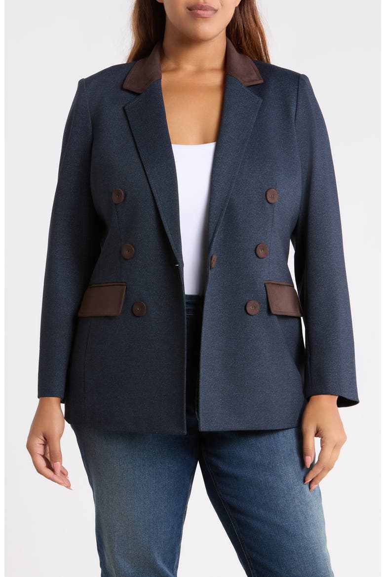 Notched Collar Blazer, Main, color, PACIFIC NAVY MULTI
