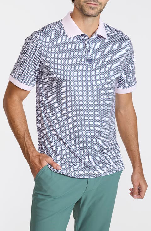 Ridge Geo Print Performance Golf Polo