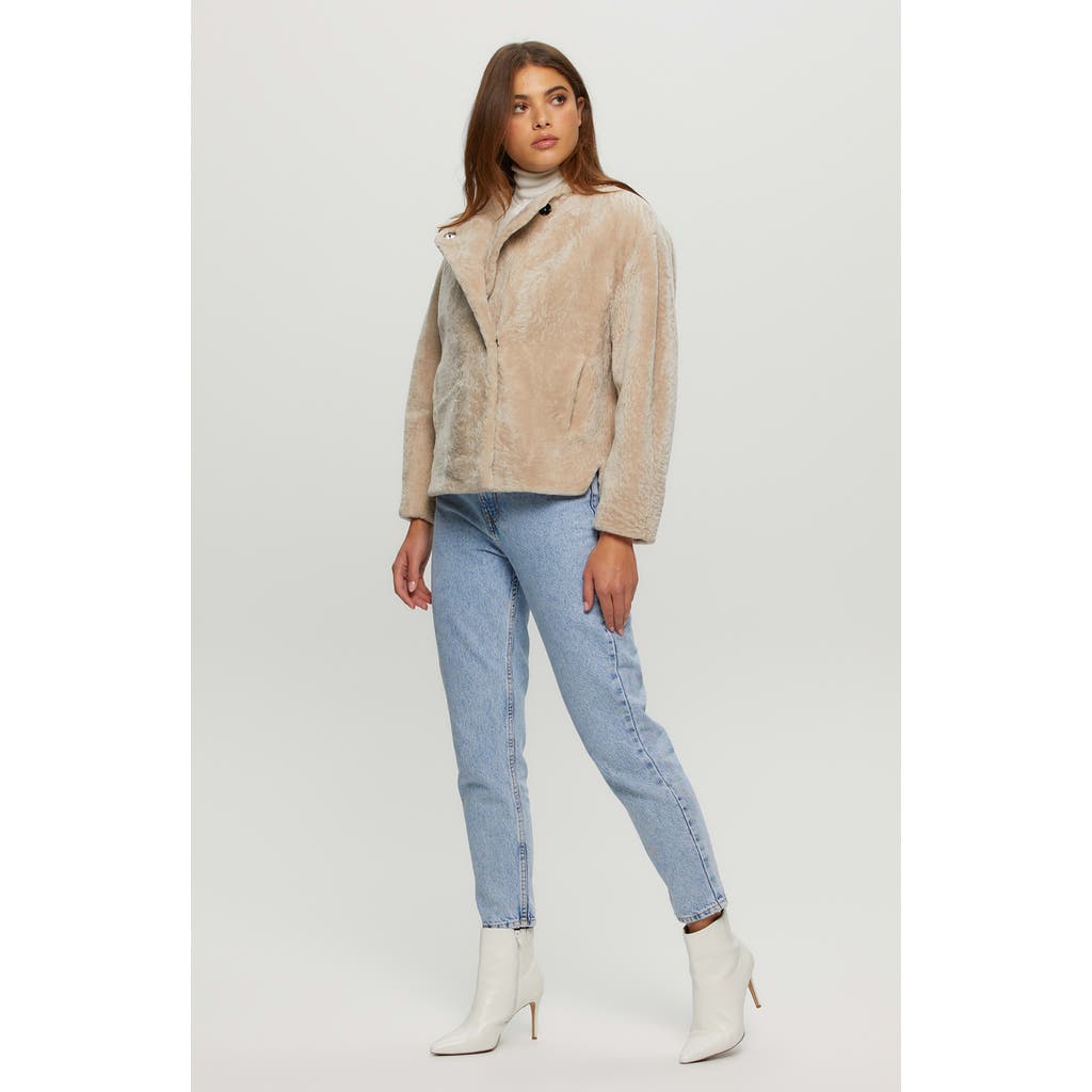 Gorski Textured Shearling Lamb Jacket In Neutral