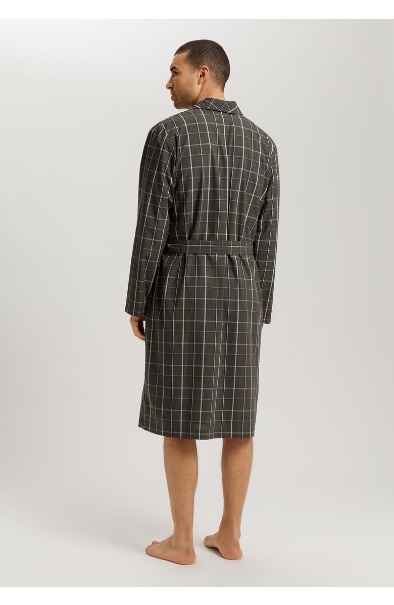 Hanro Night And Day Cotton Shawl Collar Robe, Alternate, color, Urban Check