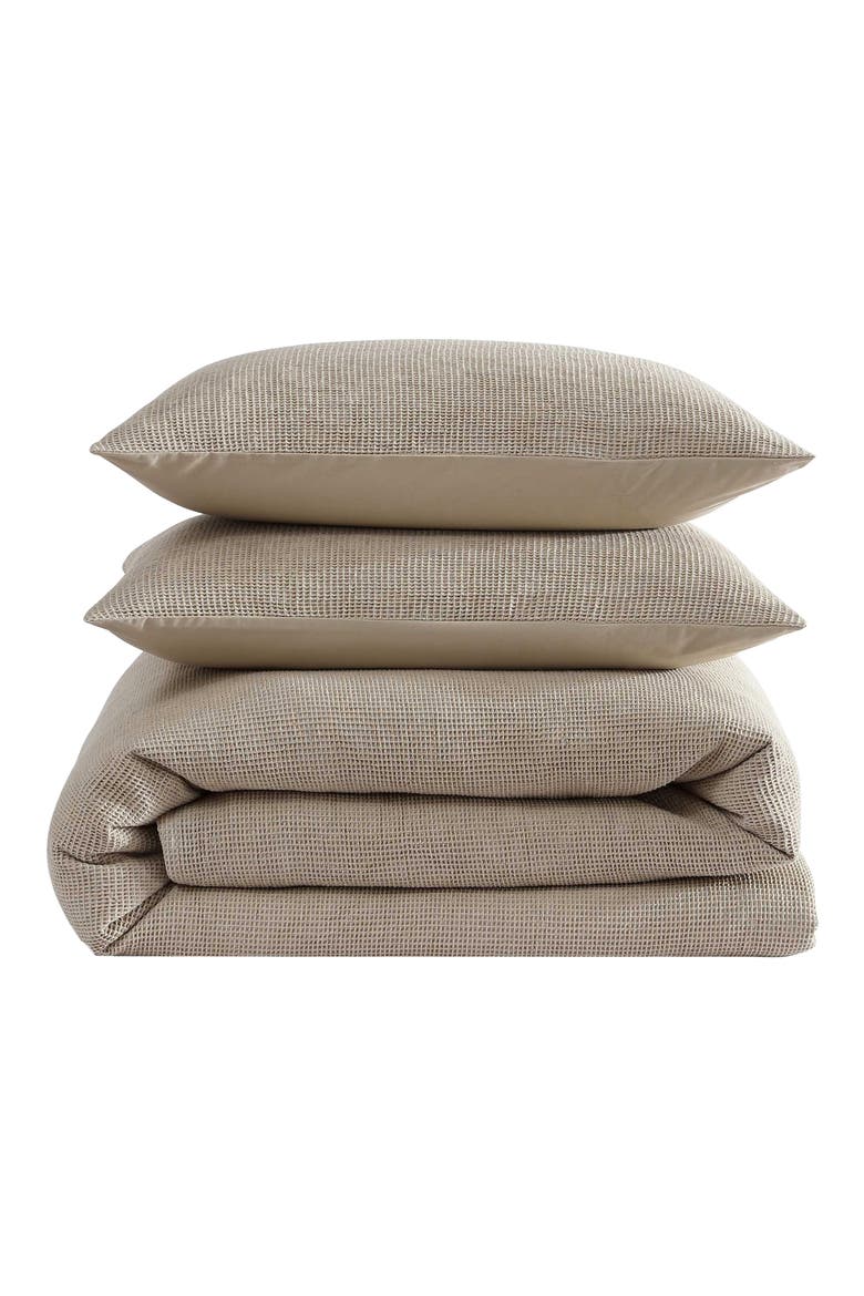 Microwaffle Duvet Cover & Sham Set, Main, color, FLAX BEIGE