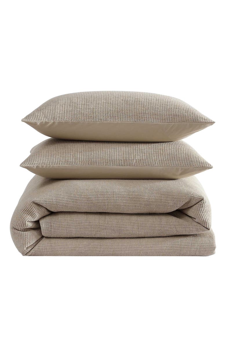 Calvin Klein Microwaffle Duvet Cover & Sham Set, Main, color, Flax Beige