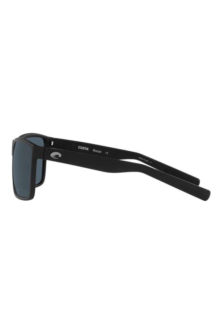 63mm Polarized Oversize Rectangular Sunglasses, Alternate, color, MATTE BLACK 2