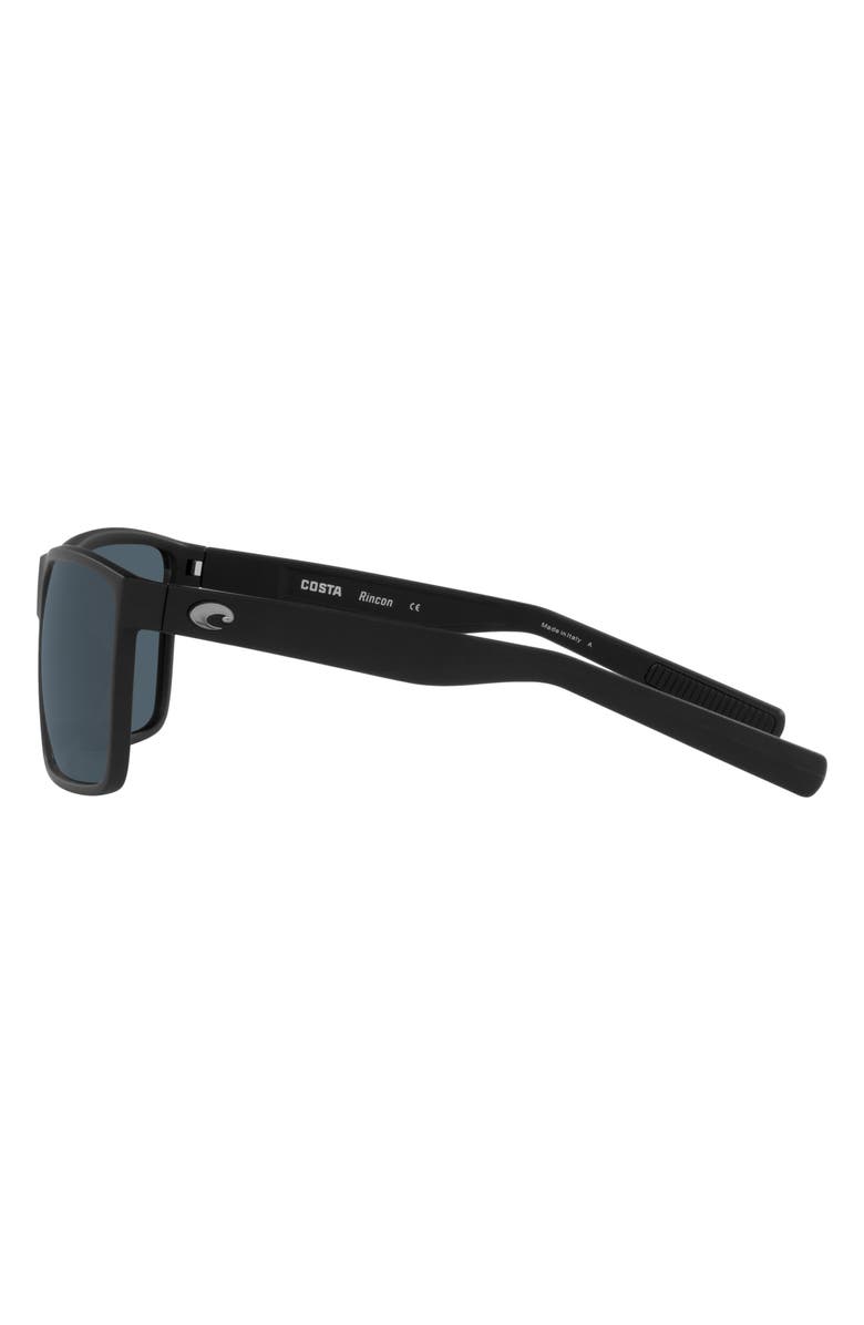 Costa Del Mar 63mm Polarized Oversize Rectangular Sunglasses, Alternate, color, Matte Black 2