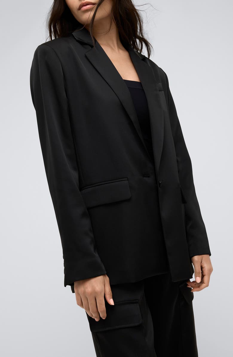 Kenneth Cole One-Button Satin Blazer, Alternate, color, 