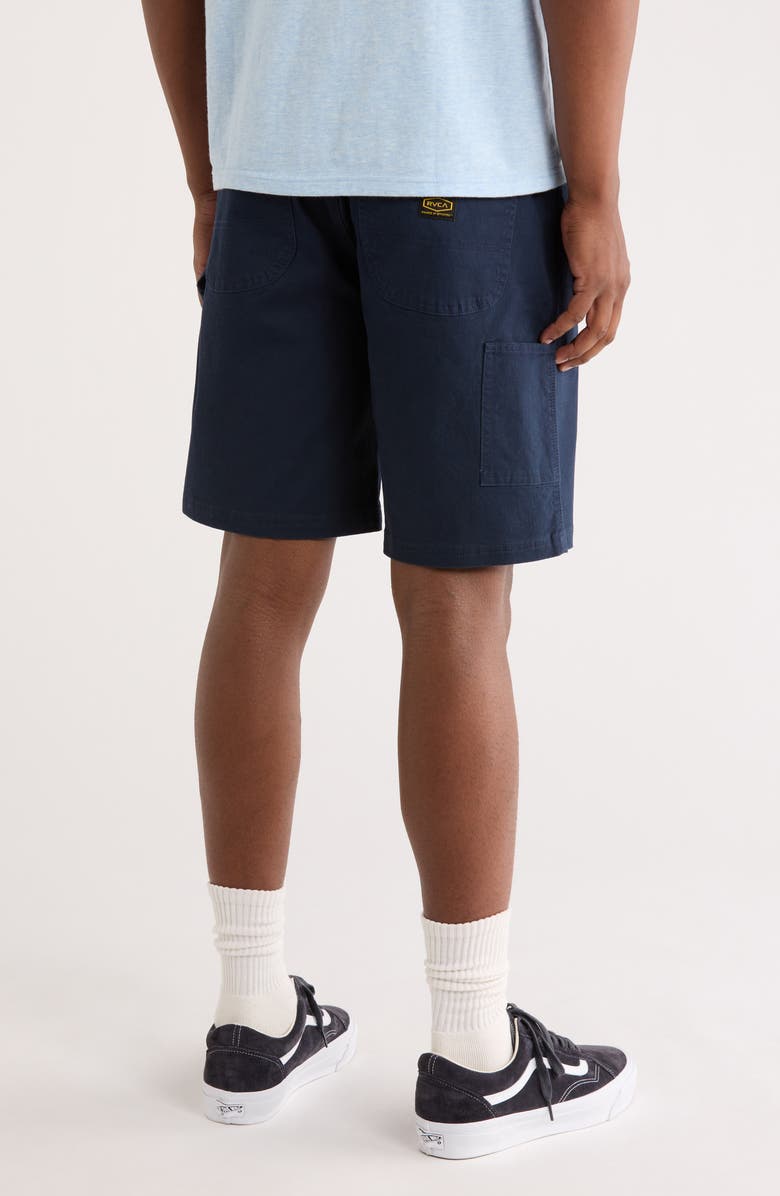 RVCA Americana Elastic Waist Stretch Cotton Carpenter Shorts, Alternate, color, Navy Marine