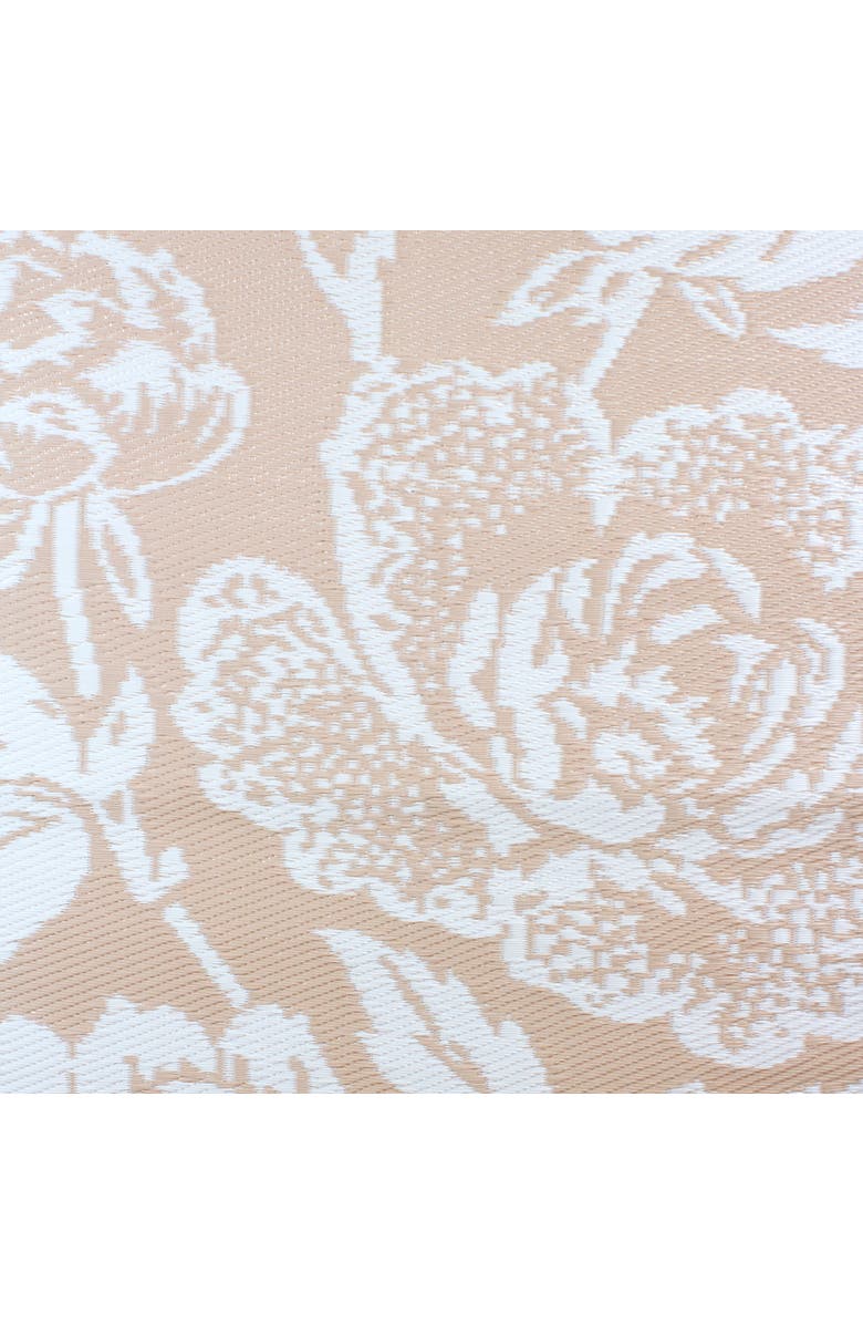 Northlight 4' x 6' Pink Beige and White Floral Rectangular Outdoor Area Rug, Alternate, color, Pink