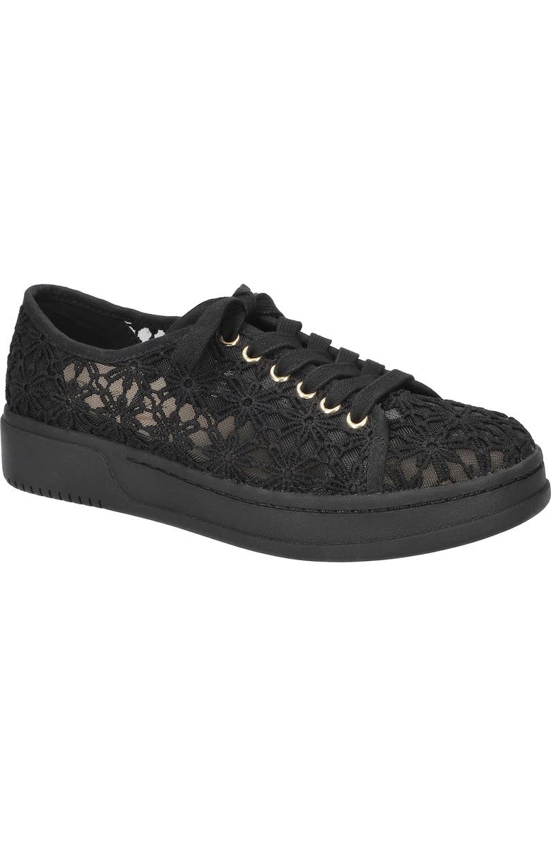 Bella Vita Abagale Lace Platform Sneaker, Main, color, Black Flower Embroidery Mesh