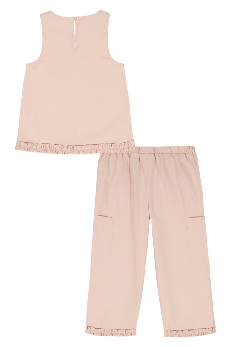 Kids' Ruffle Trim Tank & Pants Set, Alternate, color, BEIGE