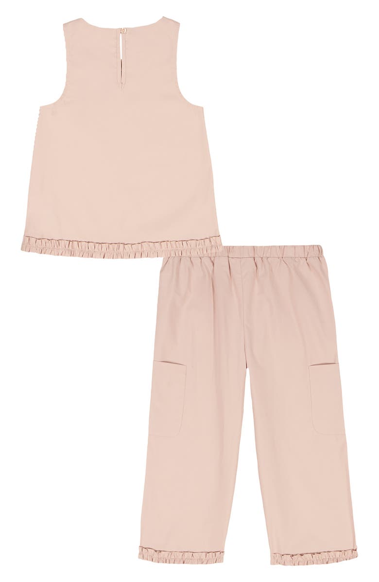 Calvin Klein Kids' Ruffle Trim Tank & Pants Set, Alternate, color, Beige