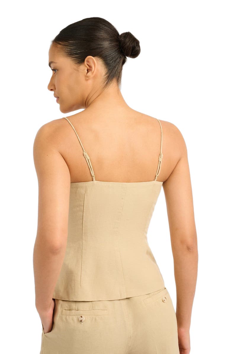 Onia Air Linen Underwire Corset Top, Alternate, color, Jute