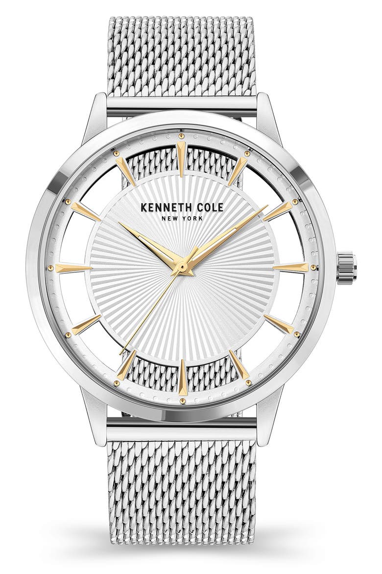 Three-Hand Quartz Watch with Interchangeable Straps, 45mm, Alternate, color, SILVER / BROWN