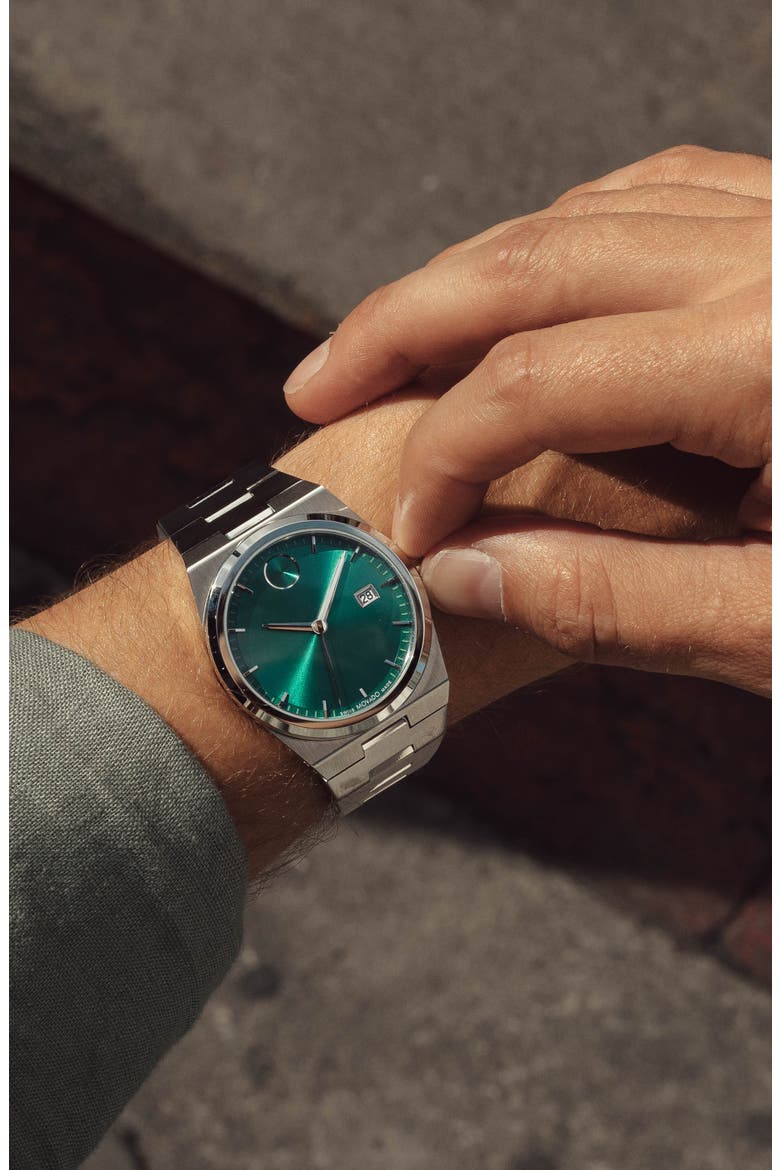 Quest Bracelet Watch, 40mm, Alternate, color, GREEN/ SILVER