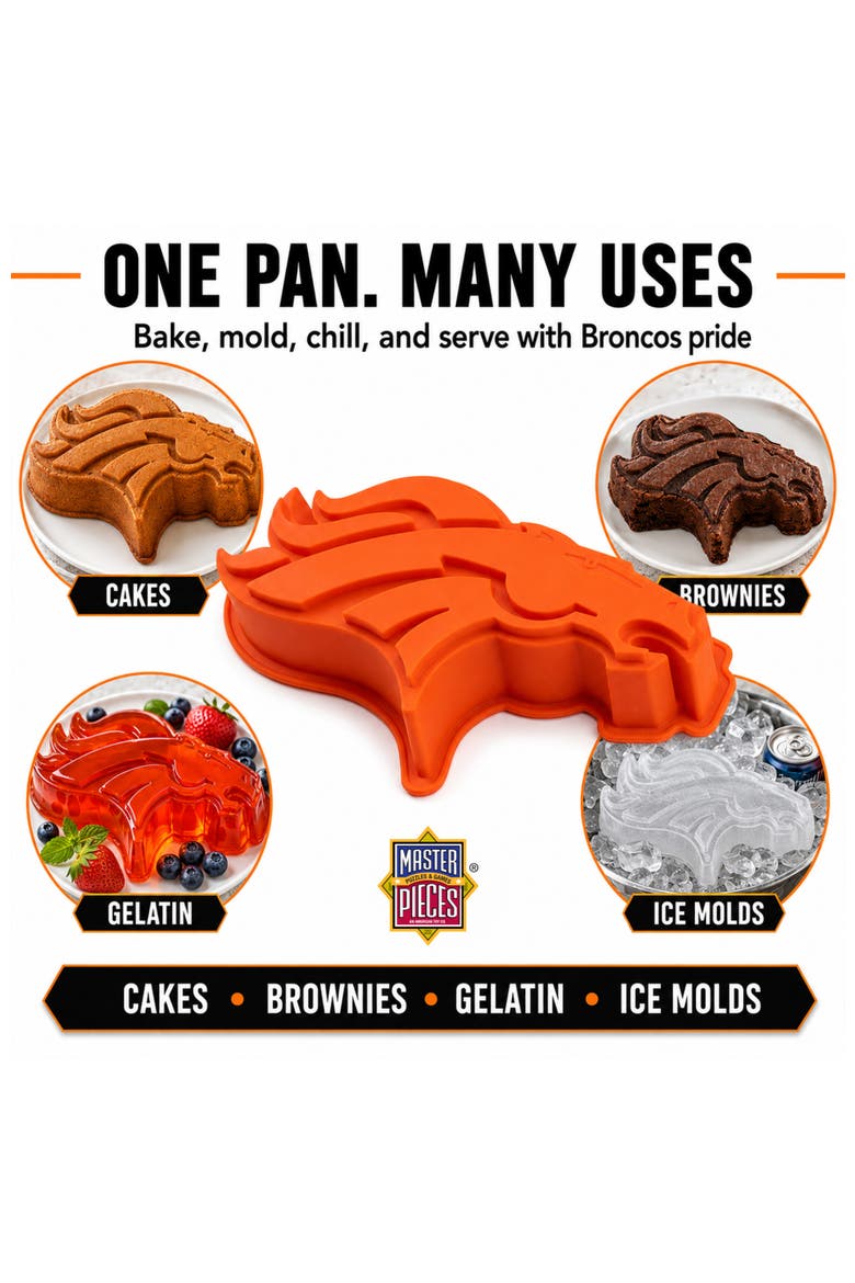 Denver Broncos Cake Pan, Alternate, color, Orange