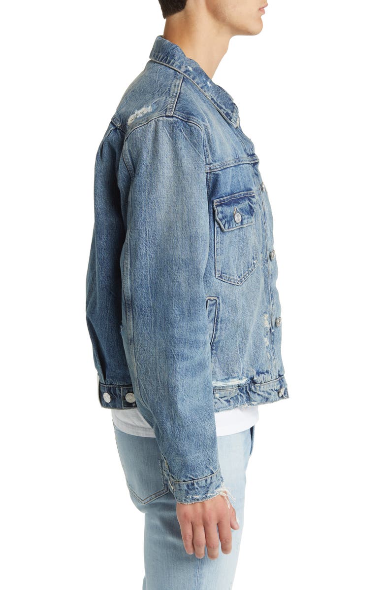 FRAME Distressed Denim Jacket, Alternate, color,