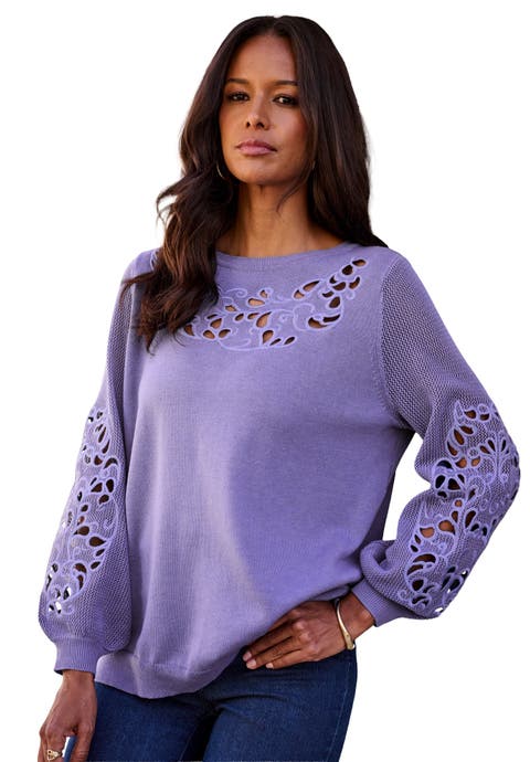 Plus Size Pullover Sweater With Cutout Detail