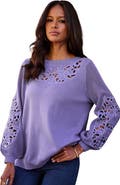 Roaman's Plus Size Pullover Sweater With Cutout Detail