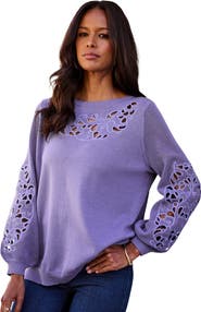 Roaman's Plus Size Pullover Sweater With Cutout Detail