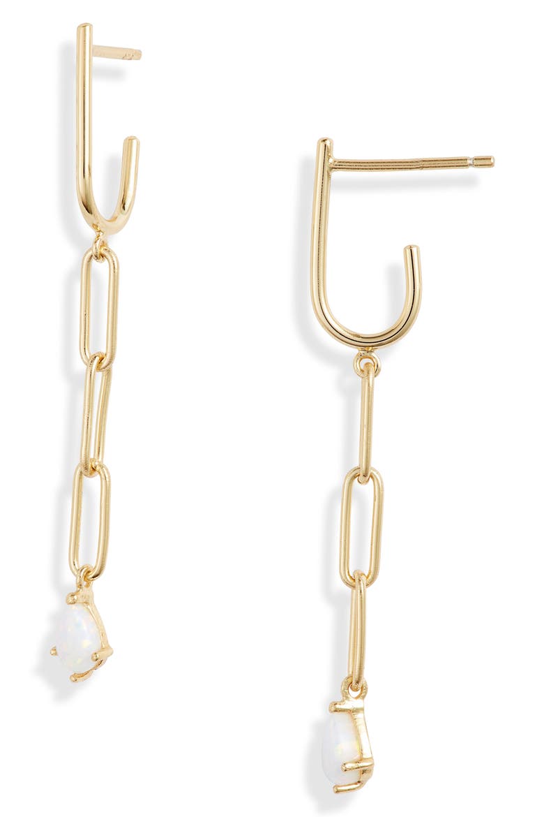 Teardrop Linear Drop Earrings, Main, color, GOLD