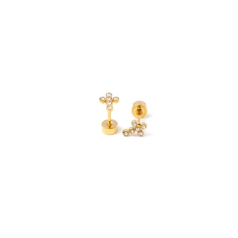 Diamond Cross Earrings