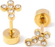 Pip Pop Diamond Cross Earrings