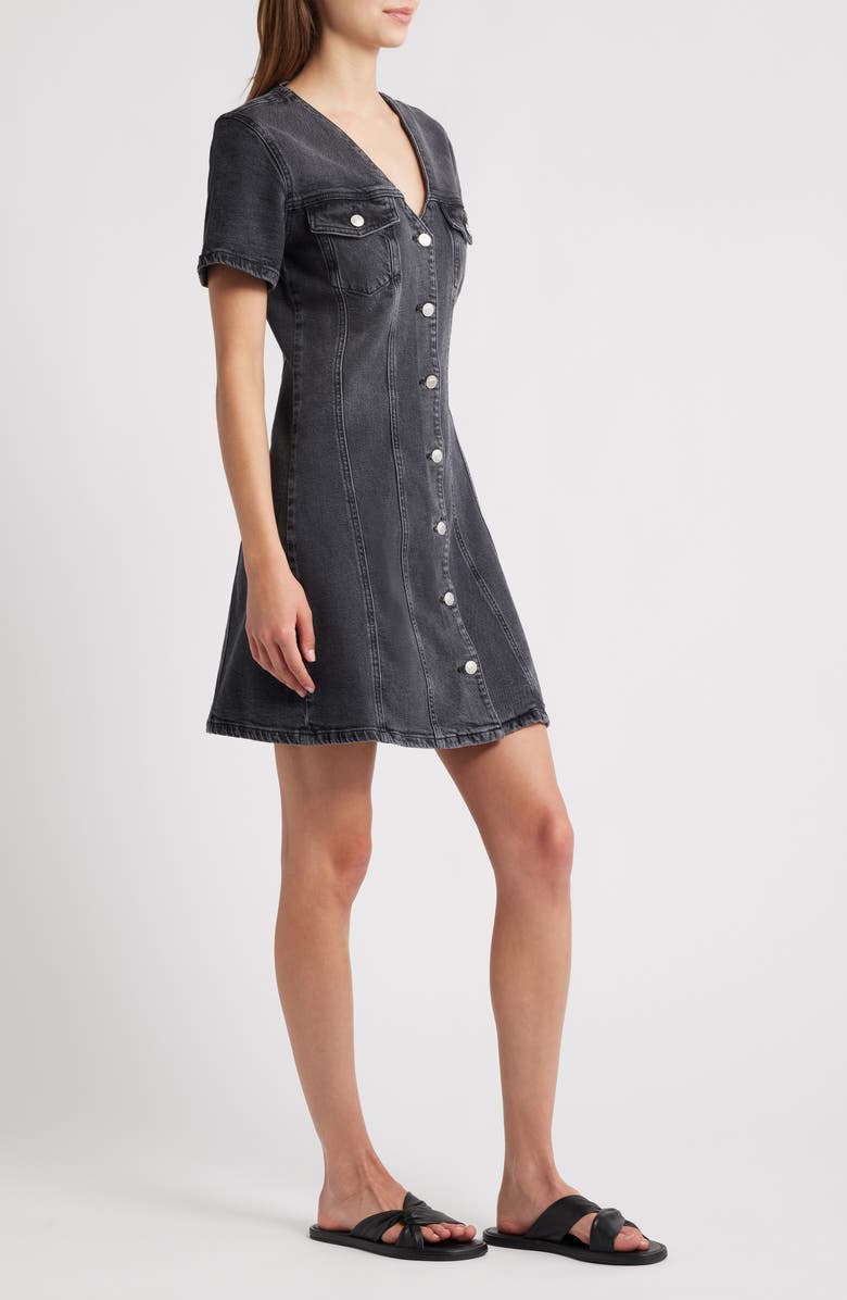 Rails Saratoga Button Front Denim Minidress, Alternate, color, Washed Black