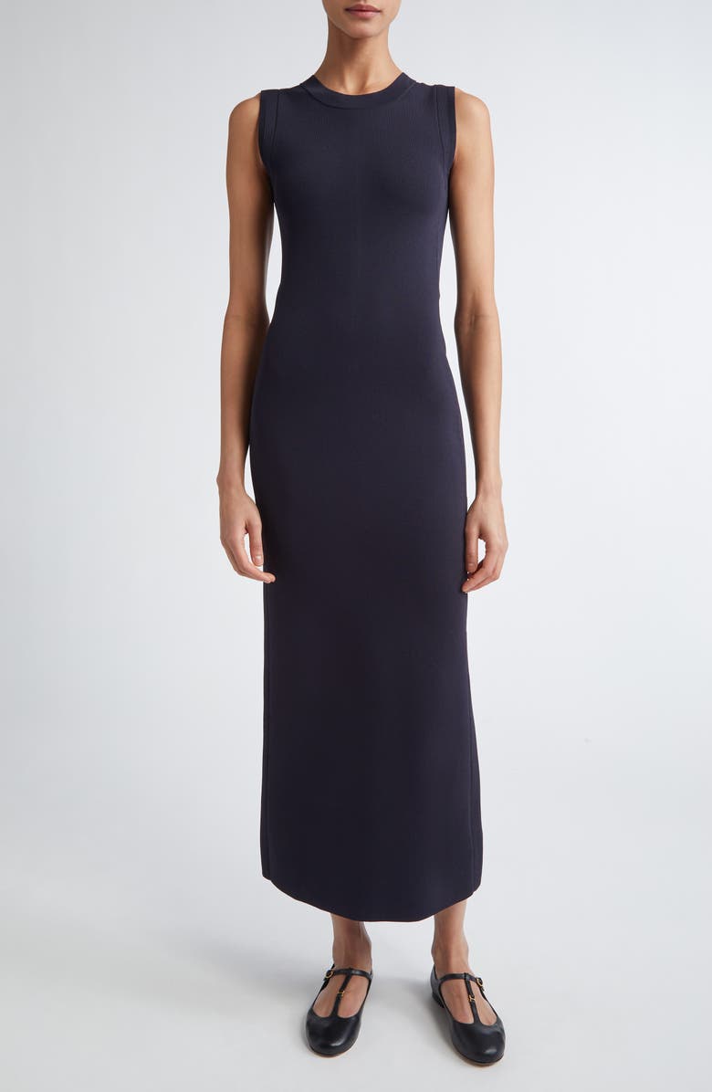 Max Mara Visiera Sleeveless Jersey Dress, Main, color, Navy