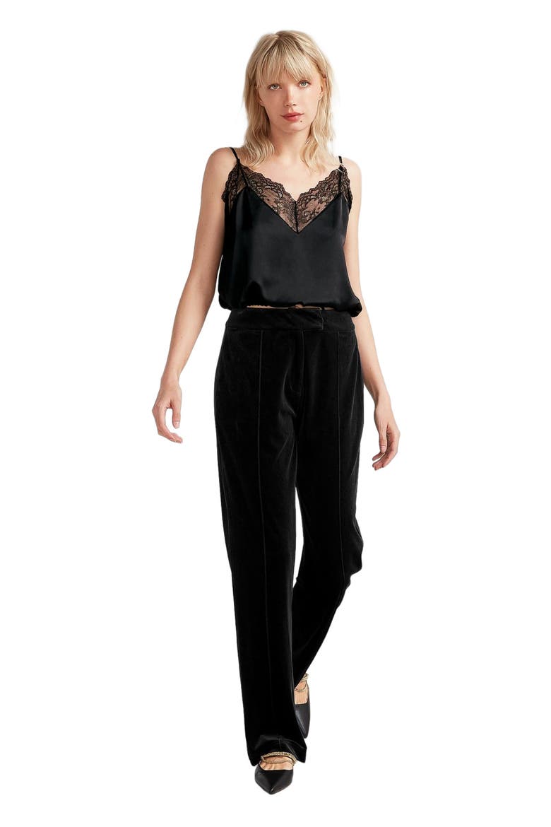Reverie Velvet Pant, Alternate, color, Black
