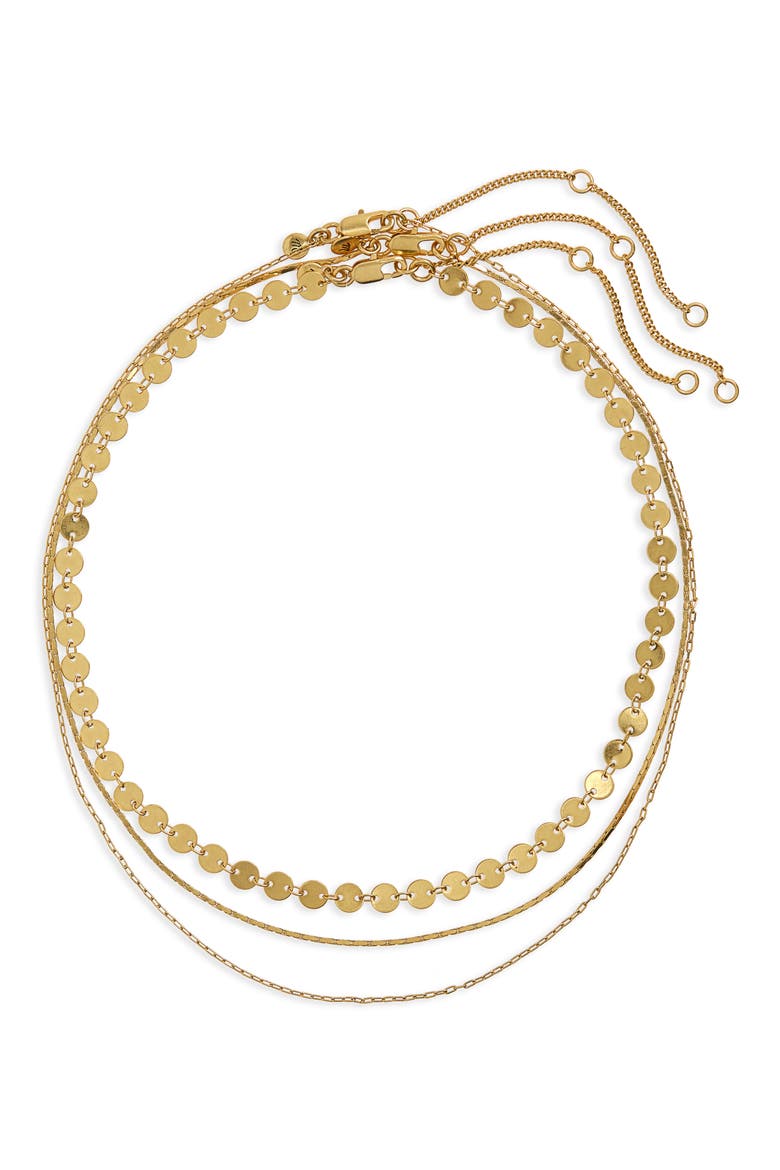 Disc Layered Necklaces, Main, color, VINTAGE GOLD