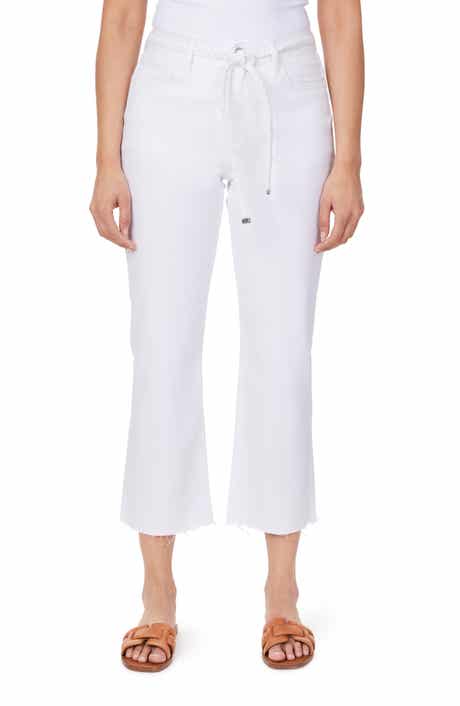 Kensie Tie Belt High Waist Kick Flare Jeans