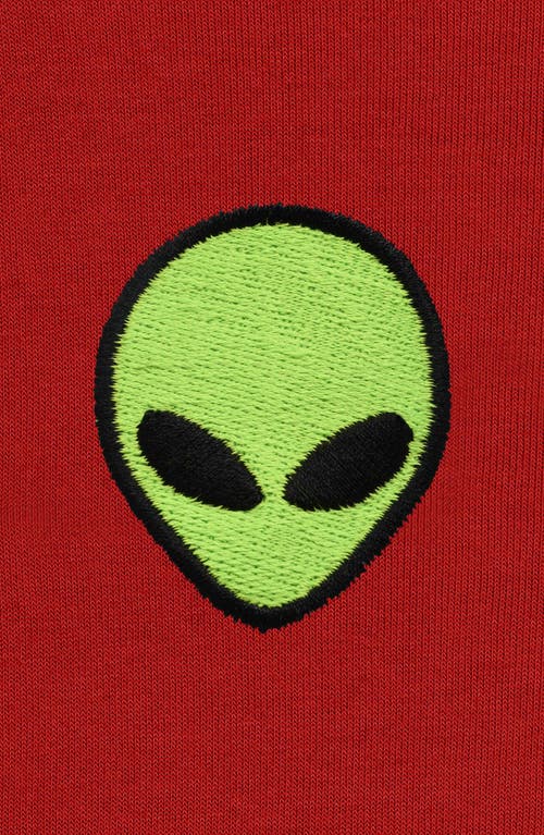 Dalix Alien Fleece Sweatshirt In Red