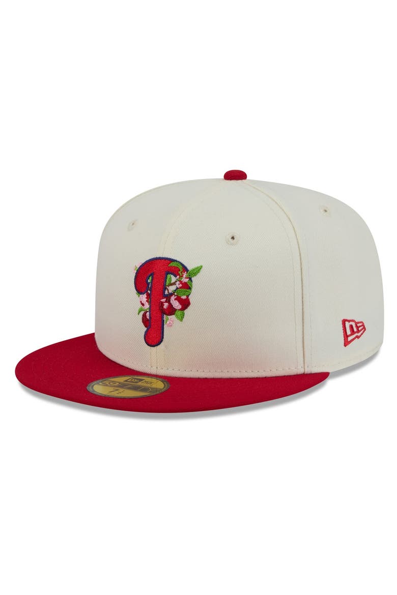 Men's New Era White/Red Philadelphia Phillies Blossom 59FIFTY Fitted Hat, Alternate, color, White