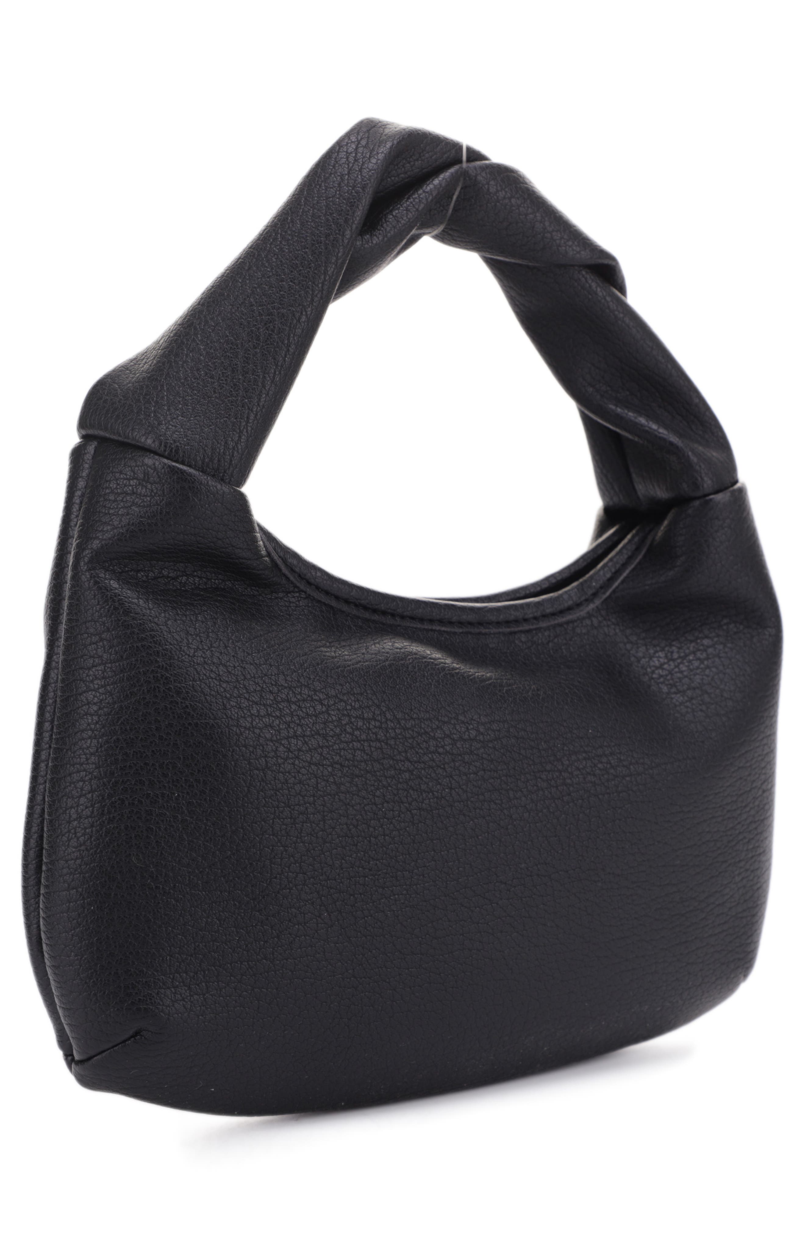 Libby Twist Recycled Vegan Leather Hobo Bag, Alternate, color, BLACK