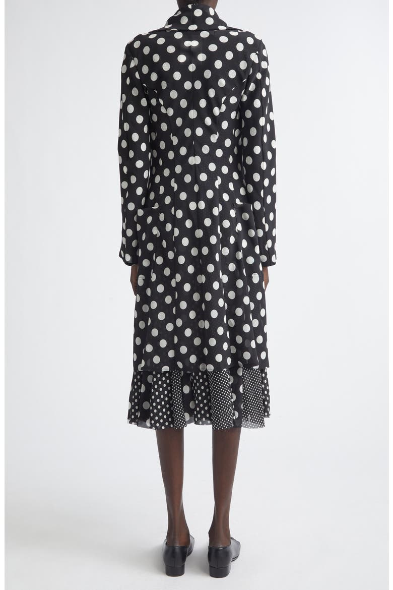 Polka Dot Georgette Cutaway Jacket, Alternate, color, BLACK/ WHITE