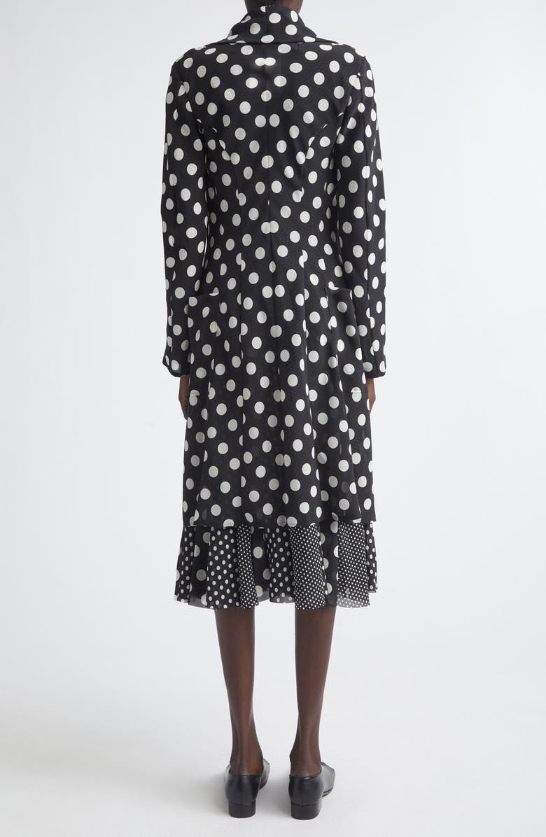 Junya Watanabe Polka Dot Georgette Cutaway Jacket, Alternate, color, Black/ White