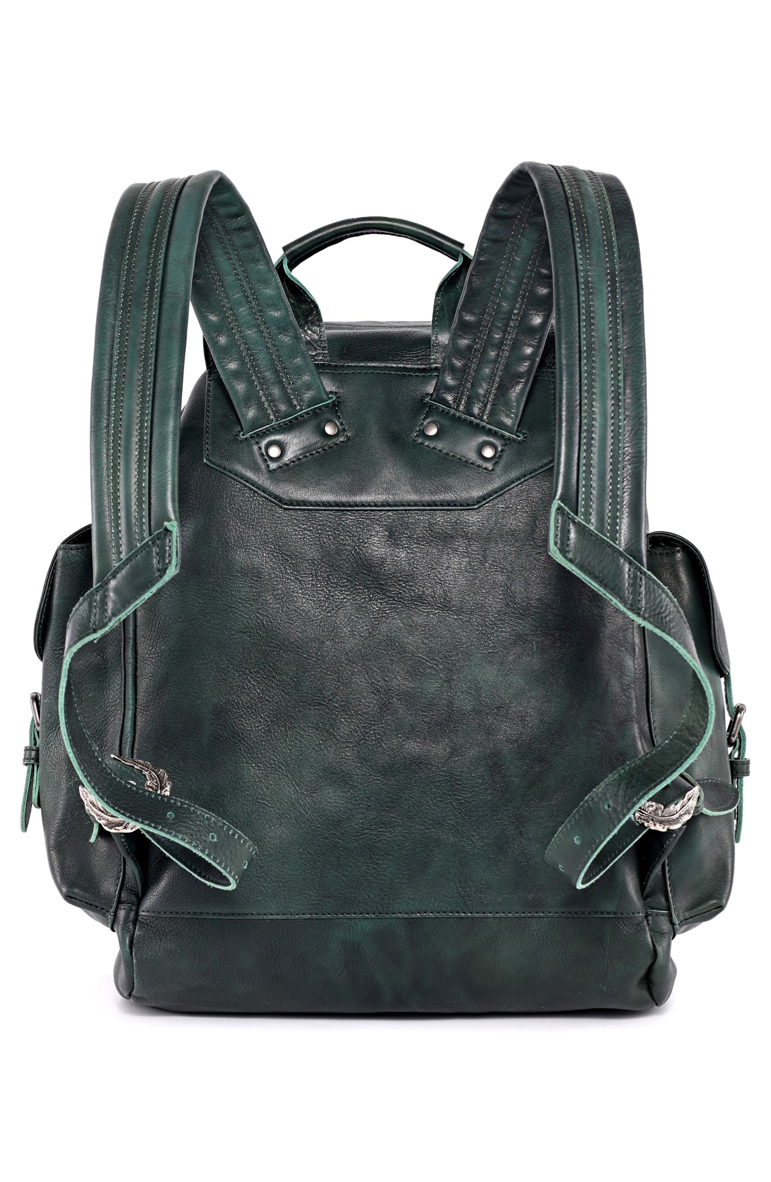 OLD TREND Bryan Leather Backpack, Alternate, color, Vintage Green