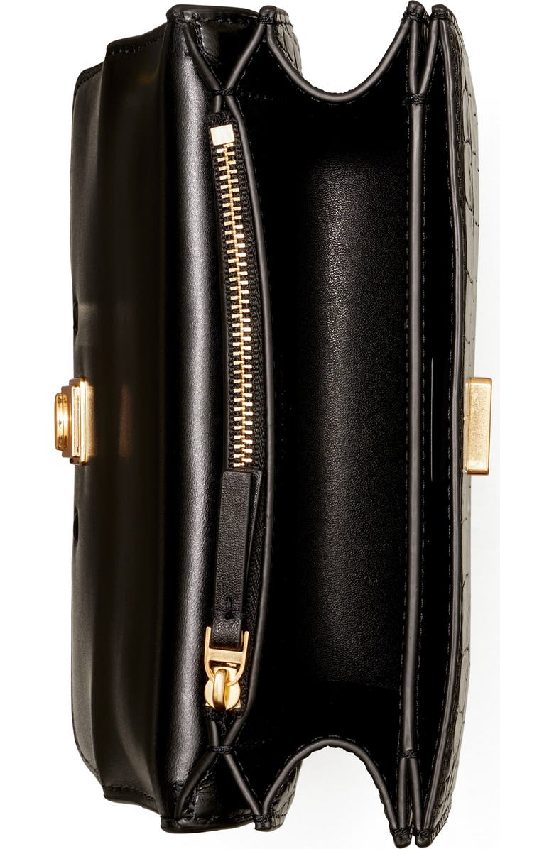 Tory Burch Small Eleanor Croc Embossed Leather Convertible Shoulder Bag, Alternate, color,