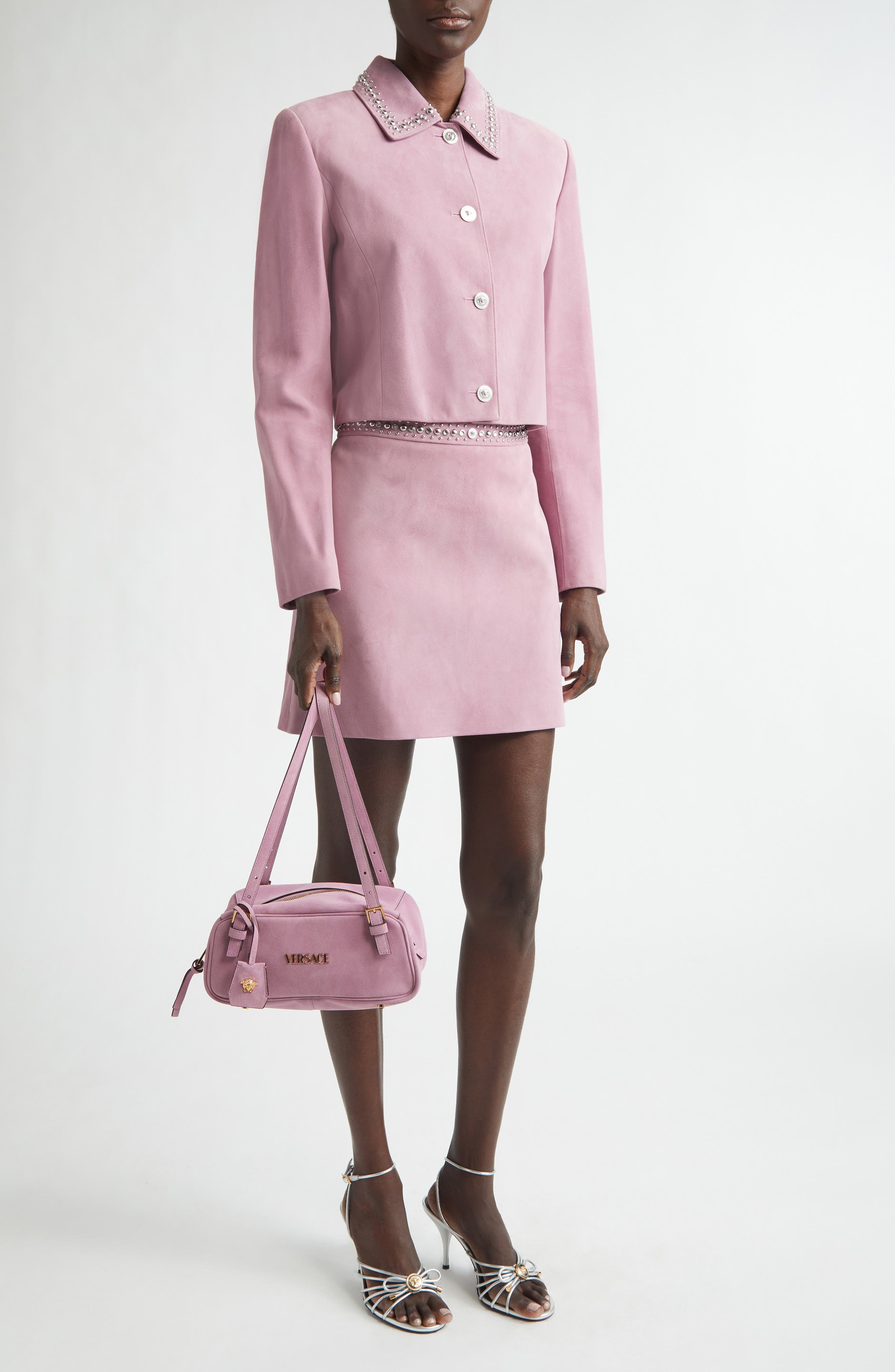 Studded Collar Suede Jacket - image 2