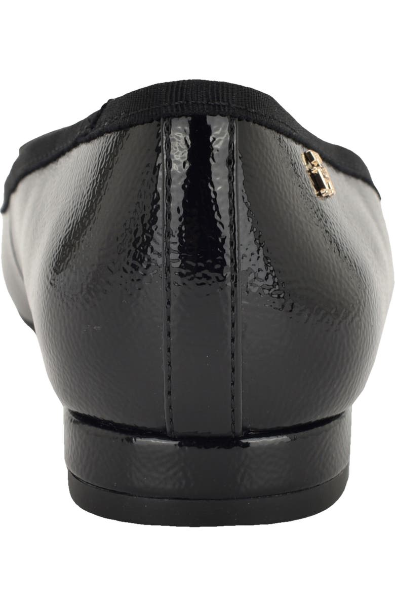 Tommy Hilfiger Kimio Pointed Toe Flat, Alternate, color, Black Shiny