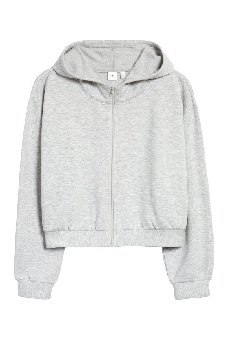 Fleece Zip Hoodie, Alternate, color, GREY PEARL HEATHER