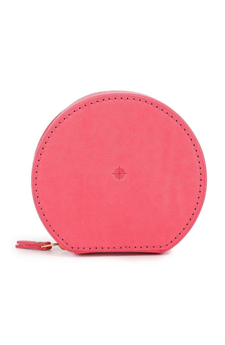 OLD TREND Round Genuine Leather Travel Jewelry Box, Alternate, color, Pink