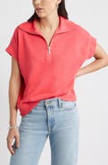 Caslon® Short Sleeve Quarter Zip Sweatshirt