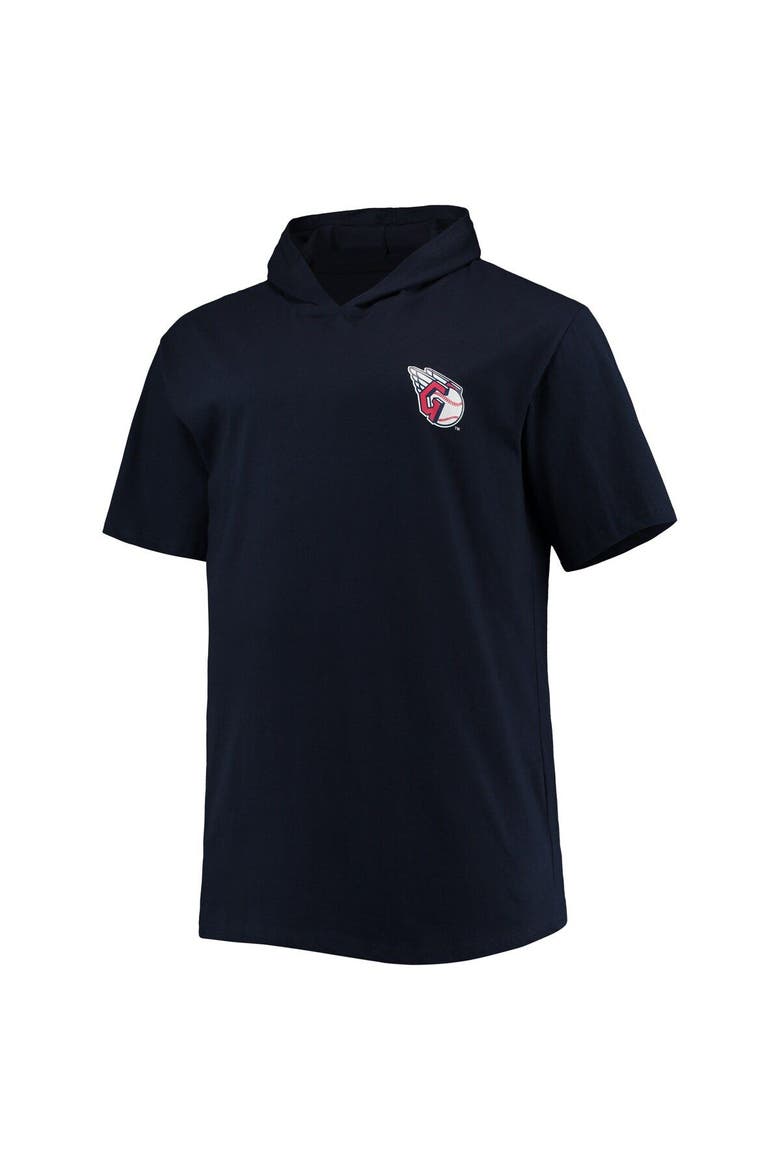 Men's Navy Cleveland Guardians Big & Tall Jersey Short Sleeve Pullover Hoodie T-Shirt, Alternate, color, Navy
