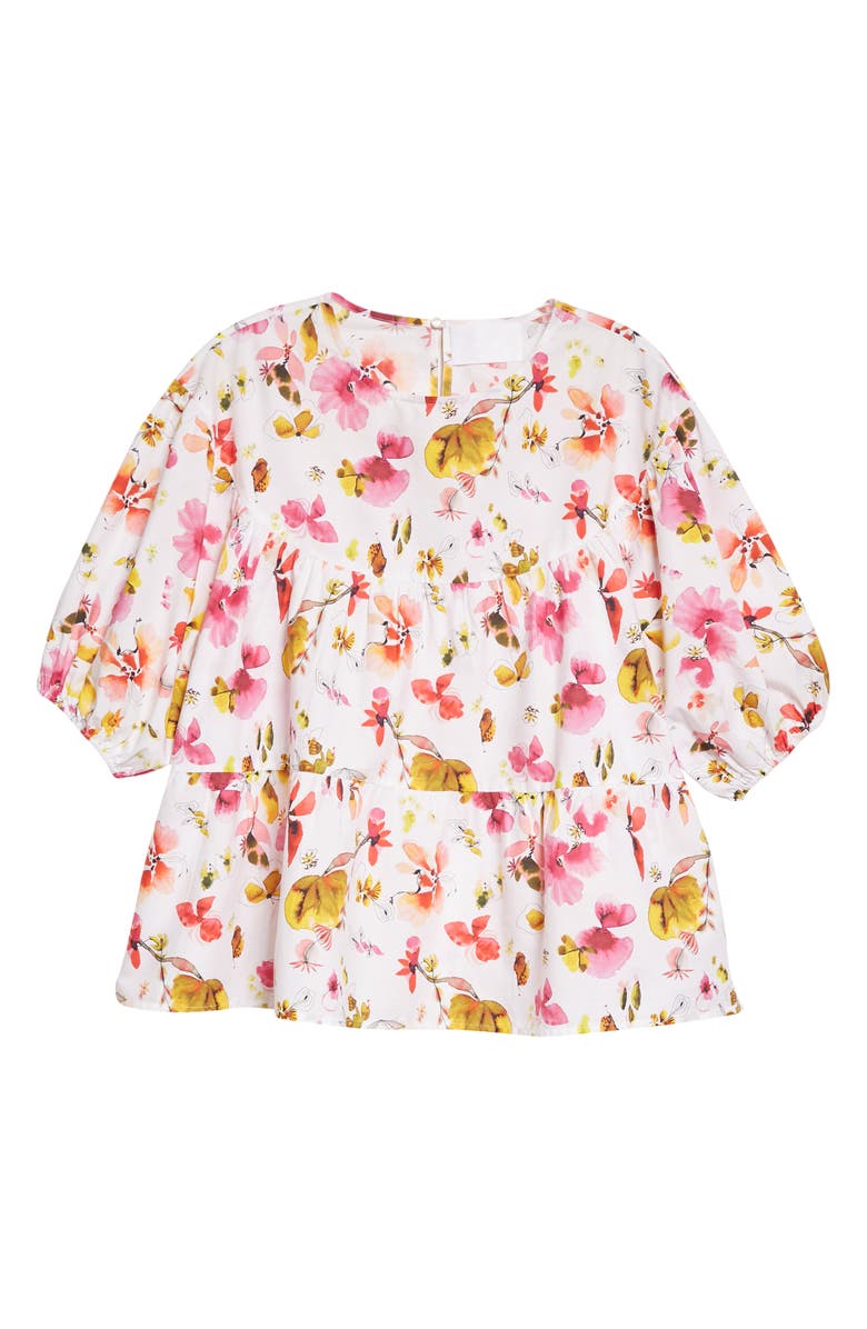 Merlette Paraiso Floral Print Puff Sleeve Tiered Top, Alternate, color, 