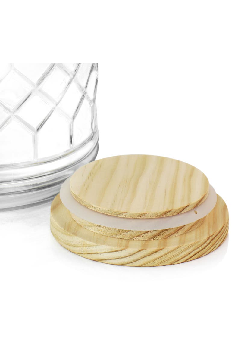 Gibson Home 0.95 Gallon Duval Glass Beverage Dispenser with Wooden Lid and Handle, Alternate, color, Clear