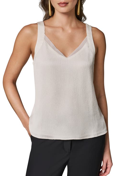 Chiffon Trim Shell Top